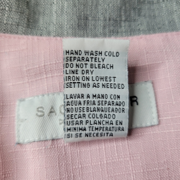 Sag Harbor Pant Suit Size 20W Gray Pink Pearls Embroidered Flowers Side Zip - Picture 11 of 12